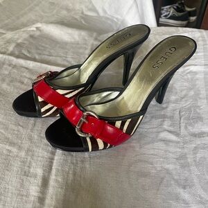 Guess Red and Black Stiletto Heels